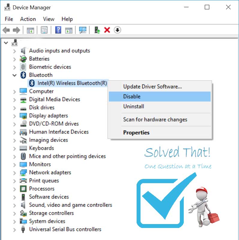 Disable the internal Bluetooth radio to allow the CSR 4 usb adapter to work